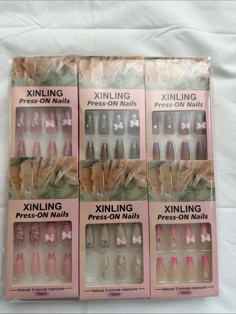 Pink Press-On Nail Set - 12 packs